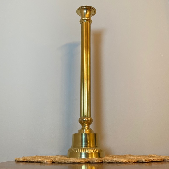 Vintage Giant Brass Candle Stick Holder 22" Tall